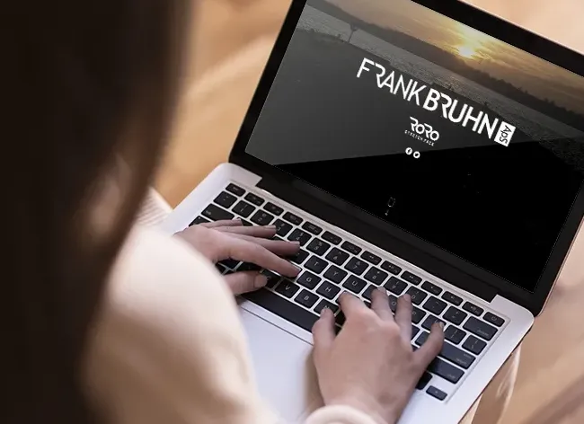 Hjemmeside design til Frank Bruhn Aps. Design af hjemmeside der kombinerer æstetik og brugervenlighed for en professionel online tilstedeværelse.