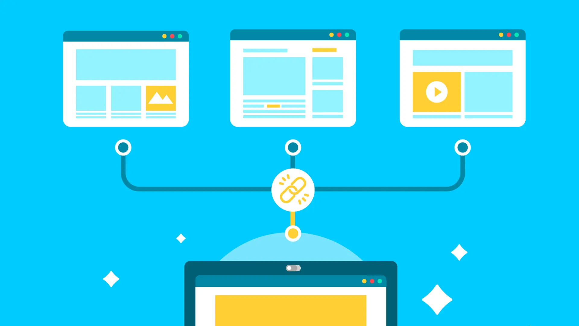 Hvad er linkbuilding? Illustration af linkbuilding.