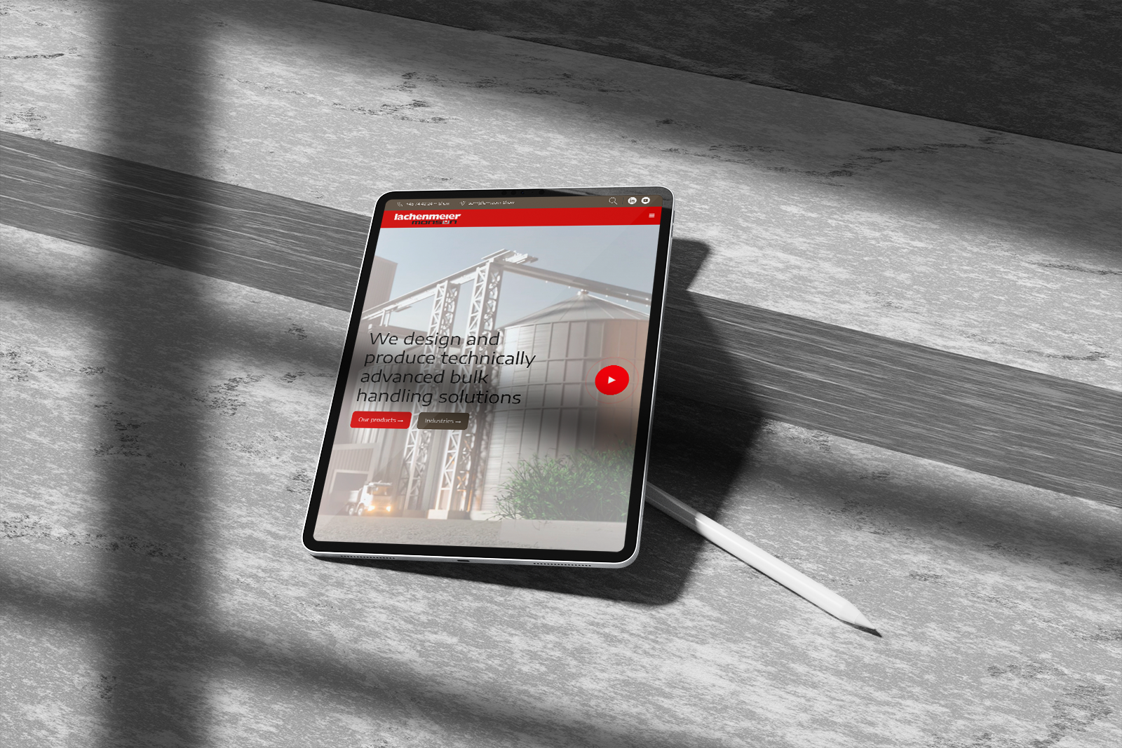 Lachenmeier Monsun forside af hjemmeside på tablet